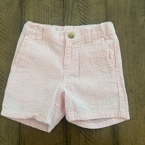 Janie and Jack pink seersucker shorts
